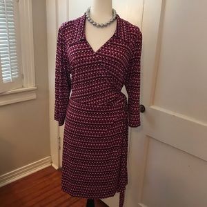 Laundry pink purple wrap dress XL